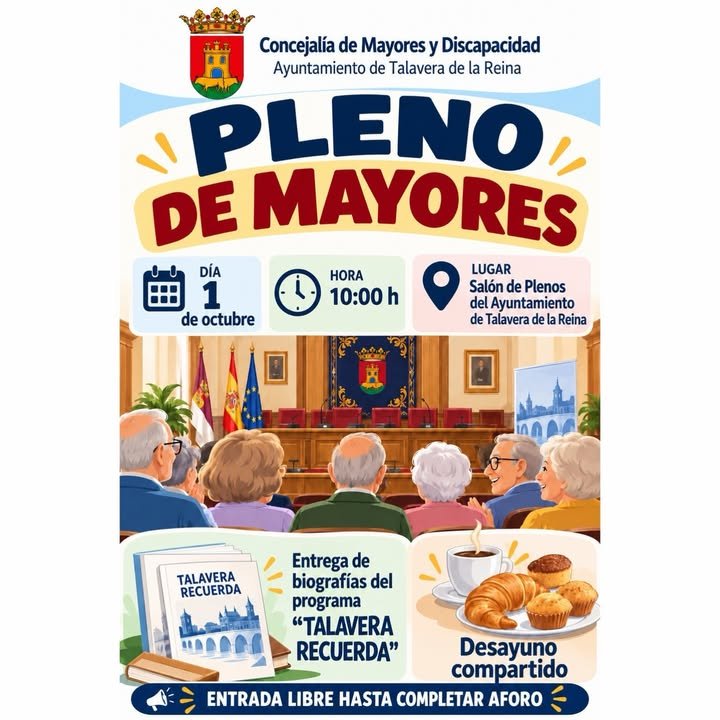 Talavera de la Reina acoge el Pleno de Mayores para reconocer su valiosa contribución