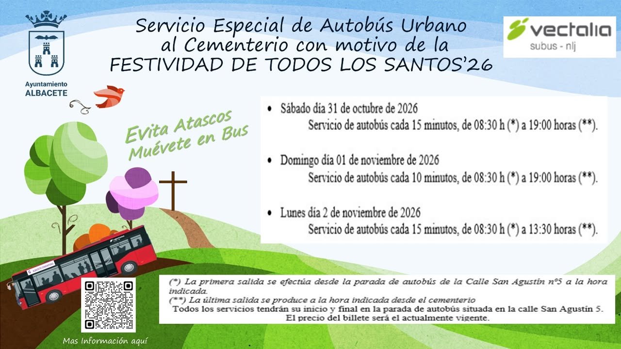 El Ayuntamiento de Albacete habilita un servicio especial de autobús al cementerio