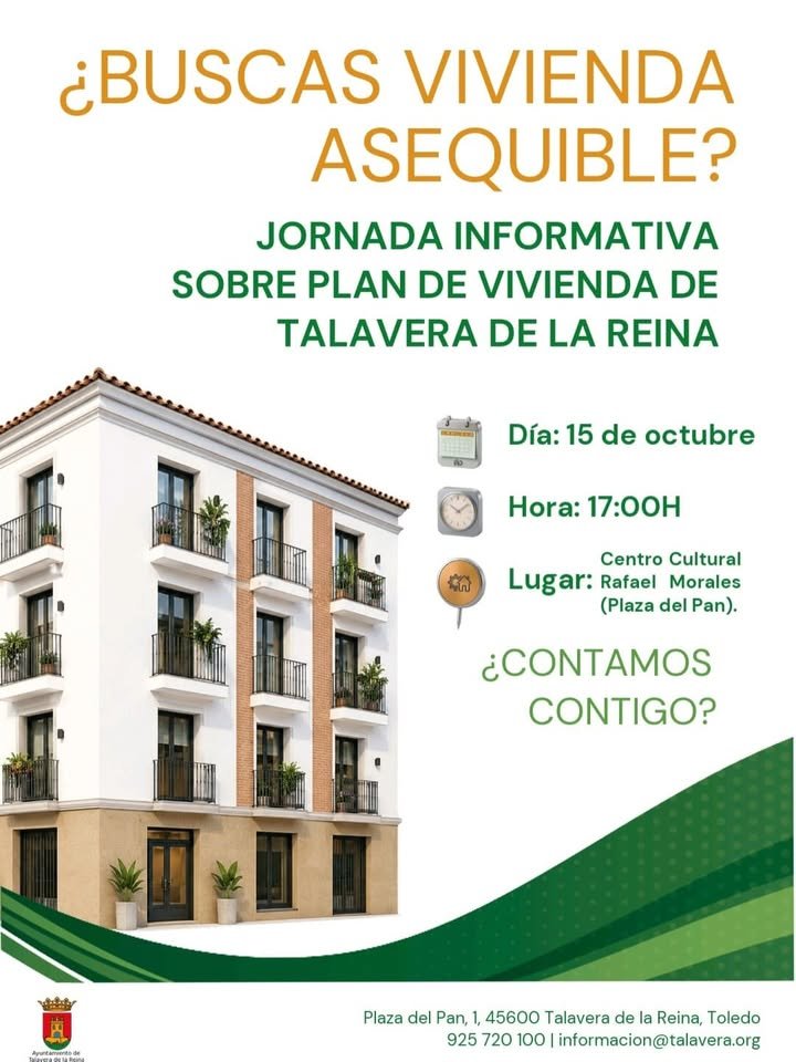 Jornada sobre vivienda en Talavera de la Reina el próximo jueves a las 17 horas
