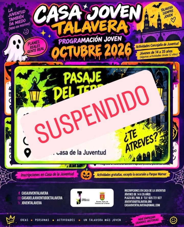 La Concejalía de Juventud suspende el ‘Pasaje del Terror’ en Toledo por accidente en Urda