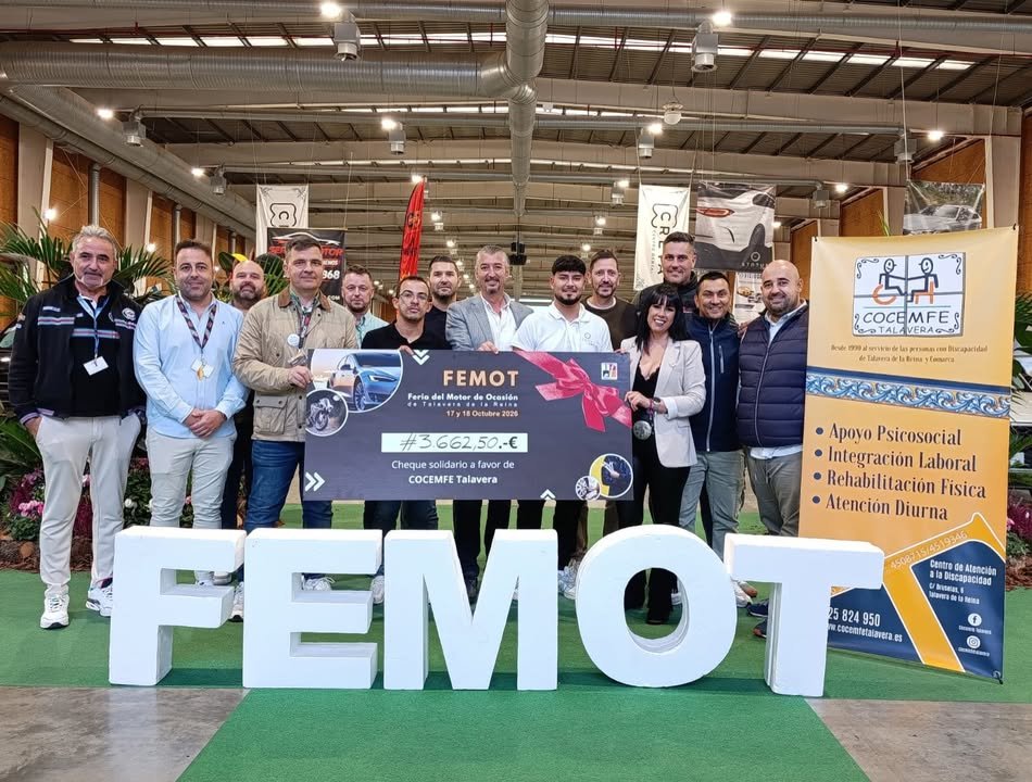 La Feria del Motor de Ocasión de Talavera recauda 3.662,50 euros para COCEMFE
