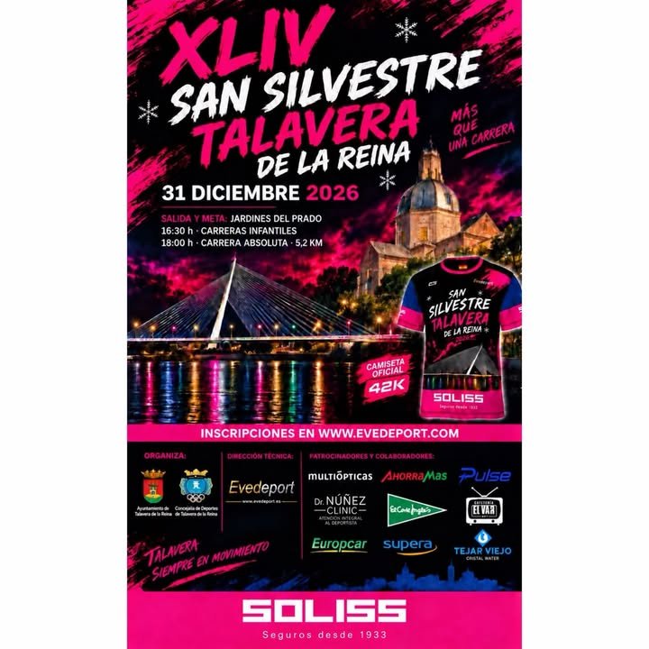 La XLIV San Silvestre de Talavera invita a despedir el año con una gran fiesta del deporte
