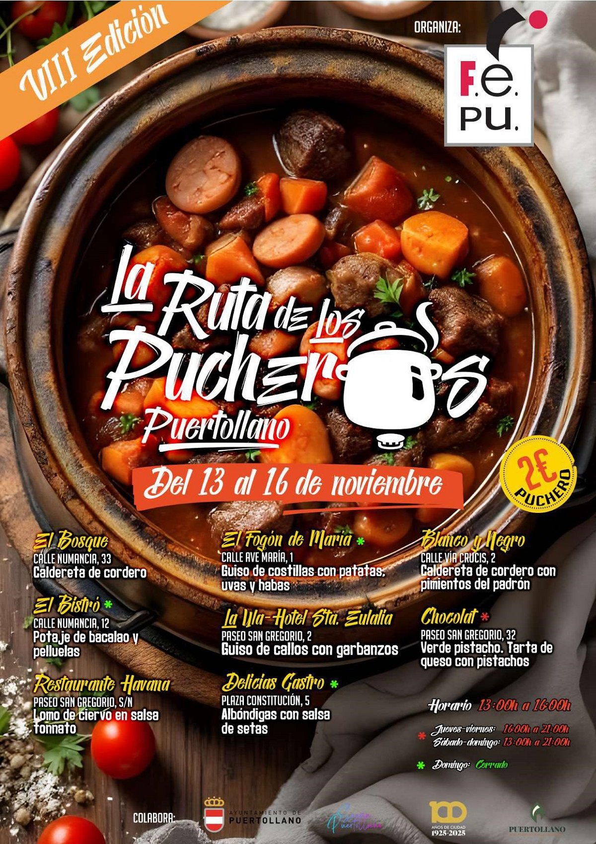 Puertollano se prepara para la IX Ruta de los Pucheros del 12 al 15 de noviembre